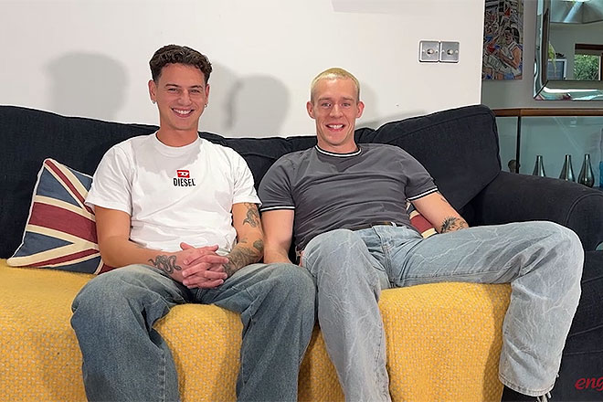 Straight Rugby Hunk gets his 1st Man Wank & Suck & Shoots a Huge Load of Cum! Image