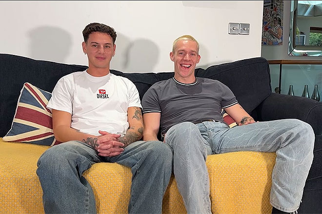 Straight Rugby Hunk gets his 1st Man Wank & Suck & Shoots a Huge Load of Cum! Image