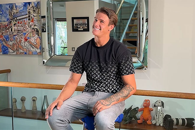 Young Straight Teen Boxer Shows off his Muscles. Image