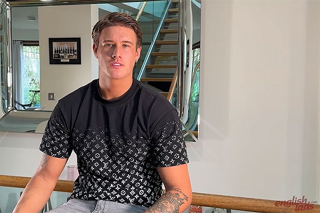 Young Straight Teen Boxer Shows off his Muscles. Image