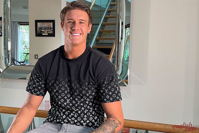 Young Straight Teen Boxer Shows off his Muscles. Image