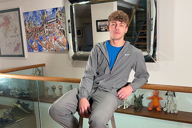 Young Muscular & Ripped Lad Wanks his Huge Uncut Cock Image