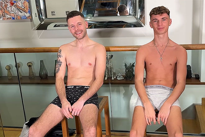 Young Straight Mates Wank their Big Uncut Cocks Image