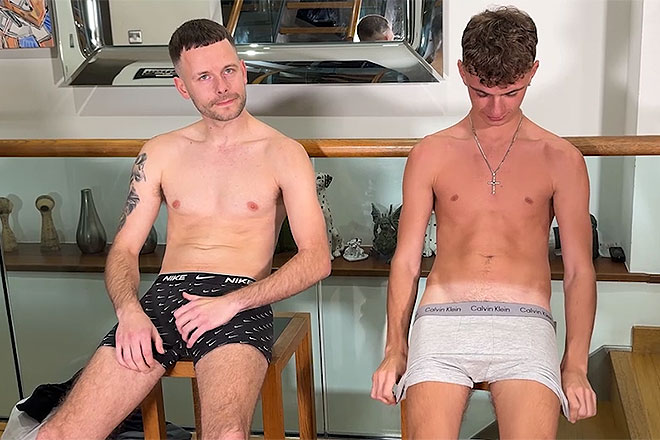 Young Straight Mates Wank their Big Uncut Cocks Image