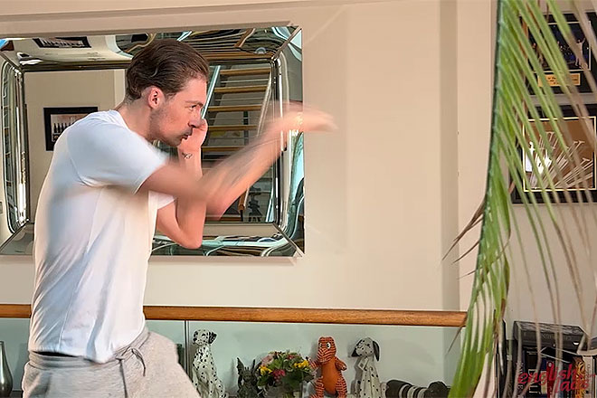 Young Straight Boxer Wanks his Huge Uncut Cock Image