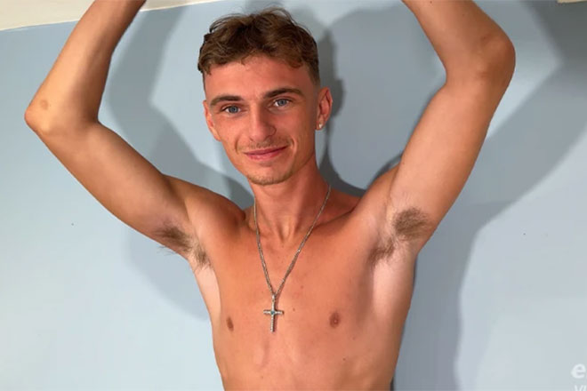 Young Lean Teen gets Spanked for the 1st Time & his Huge Hard Uncut Cock Cums! Image