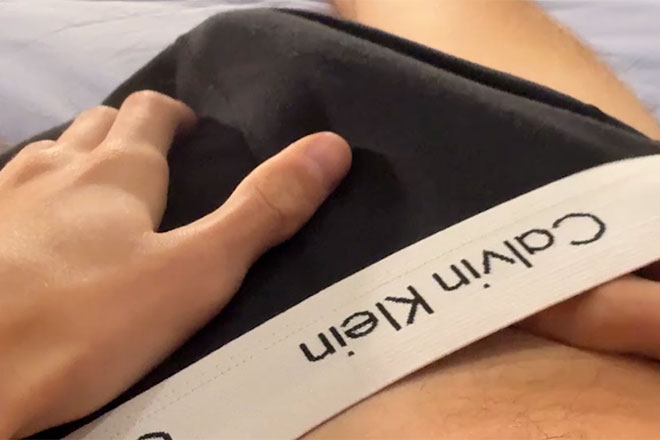 Young Lean Teen gets Spanked for the 1st Time & his Huge Hard Uncut Cock Cums! Image