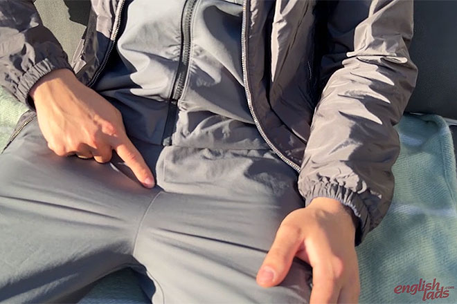 Young Straight Tennis Player Wanks his Uncut Cock Image
