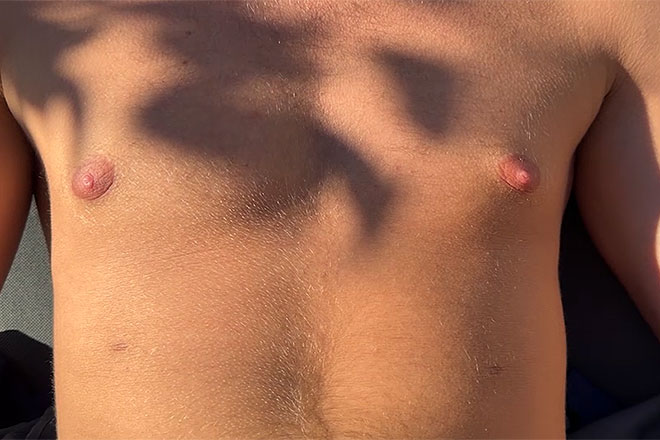 Young Straight Tennis Player Wanks his Uncut Cock Image