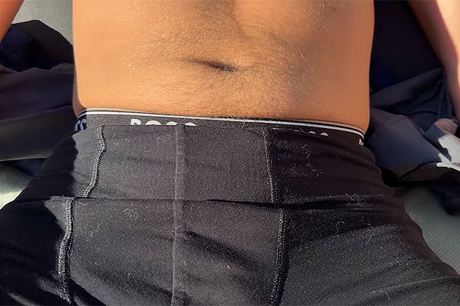 Young Straight Tennis Player Wanks his Uncut Cock Image