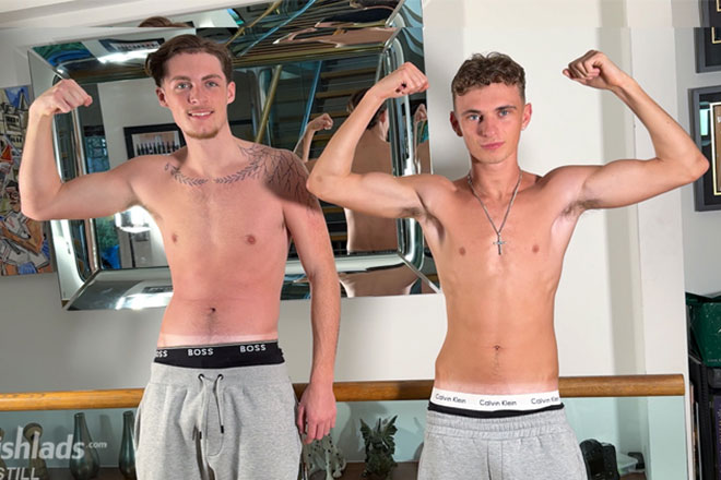 Young Straight Racers Wank their Massive Uncut Cocks Image