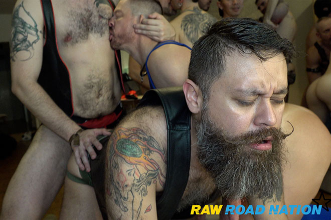 Massive Thick Cocks 15 Man Bareback Orgy Image
