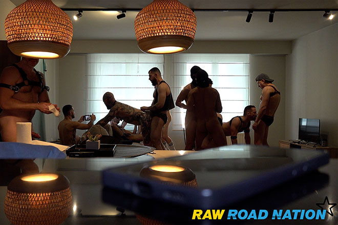 Massive Thick Cocks 15 Man Bareback Orgy Image