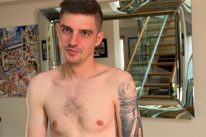 Young Slim Straight Lad Wanks his Uncut Cock Image