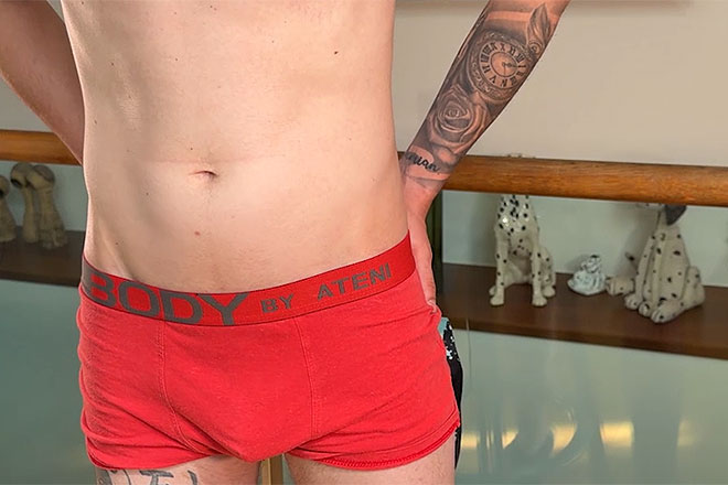 Young Slim Straight Lad Wanks his Uncut Cock Image