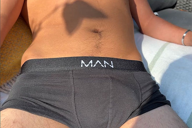 Young Straight & Toned Lad Wanks his Huge Hard Uncut Cock Image