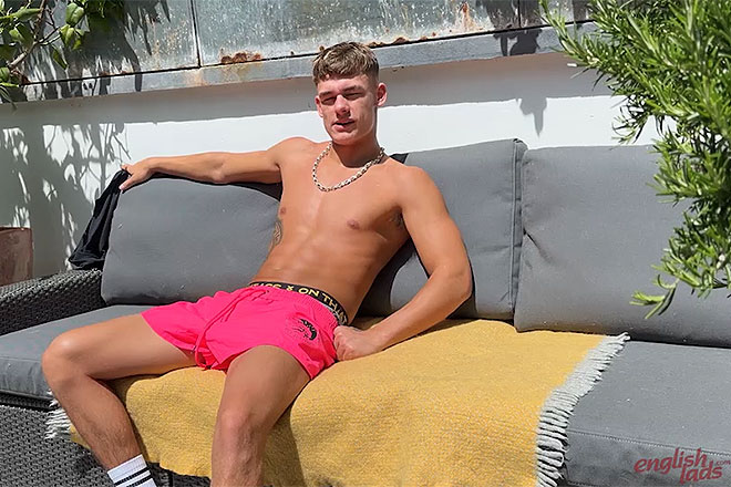 Young Straight Teen Wanks his Big Uncut Cock Outdoors Image