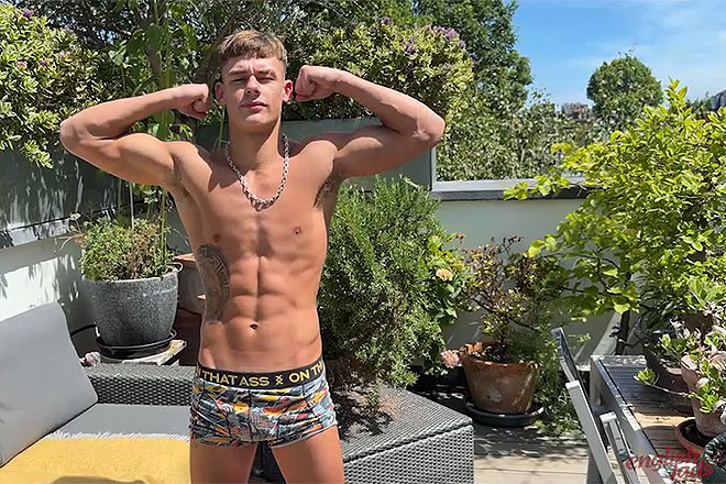 Young Straight Teen Wanks his Big Uncut Cock Outdoors Image