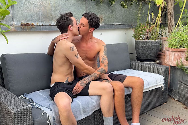 Young Straight Aiden 1st Man Suck & his Rock Hard Uncut Cock Squirts! Image