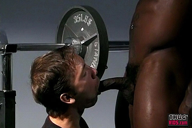Submitting To His Big Black Muscle Cock! Image