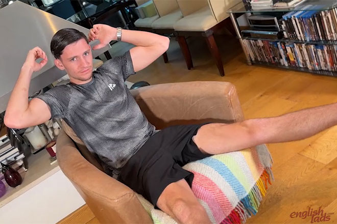Young Footballer Shows off his Slim Body & Wanks his Long Uncut Cock & Cums! Image