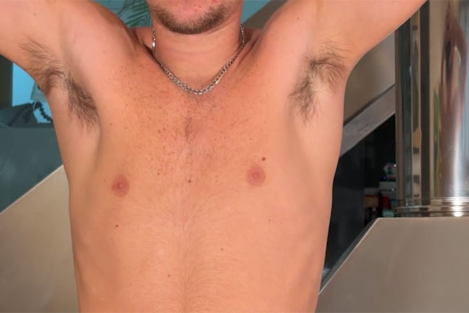 Young Footballer Shows off his Slim Body & Wanks his Long Uncut Cock & Cums! Image