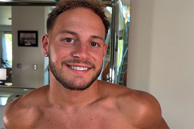 Young Lean Ice Hockey Player Shows off his Muscles Image