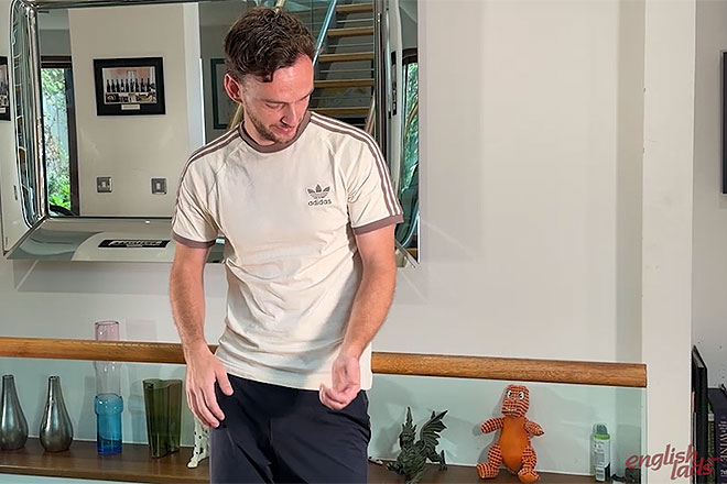 Young Straight & Athletic Footballer Wanks his Huge Uncut Cock. Image